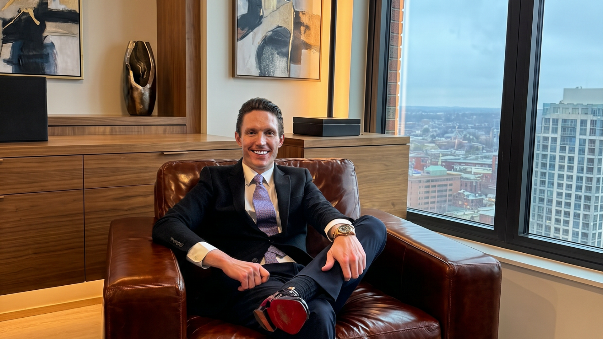 Mike Wilen seated in his downtown office